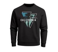 Sweatshirt Herren Palmen Kalifornien Los Angeles USA Rundhals-Pullover Fashion Streetwear - California geometric schwarz/blau L