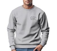 Neverless® Sweatshirt Herren Print Aufdruck Bär Polygon Design Wander Outdoor Rundhals-Pullover Fashion Streetwear Variante 2 grau XXL