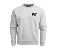 Sweatshirt Herren Print Aufdruck Bär Polygon Design Wander Outdoor Rundhals-Pullover Fashion Streetwear - Bär Lineart Polygon grau variante 1 XL
