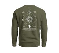 Sweatshirt Herren Pullover mit Backprint Astronomie Sonne-Mond Design Fashion Spiritual Streetwear
