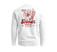 Neverless® Sweatshirt Herren Pullover mit Backprint Döner Spezial Fun & Food Print Fashion Streetwear Weiss M