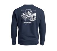 Neverless® Sweatshirt Herren Pullover Outdoor Berge Backprint Nature Grafik Fashion Streetwear Männer Navy L
