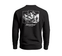 Neverless® Sweatshirt Herren Pullover Outdoor Berge Backprint Nature Grafik Fashion Streetwear Männer Schwarz L