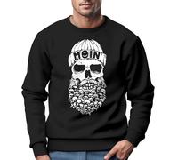 Neverless® Sweatshirt Herren Totenkopf Nordisch Moin Hamburg Dialekt Skull Anker Fashion Rundhals-Pullover Fashion Streetwear schwarz XXL