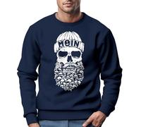 Neverless® Sweatshirt Herren Totenkopf Nordisch Moin Hamburg Dialekt Skull Anker Fashion Rundhals-Pullover Fashion Streetwear Navy XL