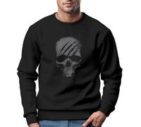 Neverless® Sweatshirt Herren Totenkopf Skull Totenschädel Skelett Print Aufdruck Rundhals-Pullover Fashion Streetwear schwarz XL