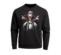 Neverless® Sweatshirt Herren Weihnachten Bad Santa Biker Motorrad Aufdruck Print Rundhals-Pullover Fashion Streetwear