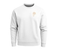 Neverless® Sweatshirt Sweatshirt Herren Aufdruck Print Palme Line Art Motiv Rundhals-Pullover Fashion Streetwear Weiss M