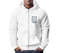 Neverless® Zip Hoodie Herren Sweatjacke mit Kapuze Print Aufdruck Motiv Zipjacke Männer Fashion Streetstyle weiß XXL