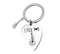 NevPuose Collectible Guitar Plectrum Keychain - “I Pick You” Guitars Pick, Music Instrument Accessory, Portable Keyring | Accessories for Men Women Lovers, Gift for Guitar Players Fans Hobbyists
