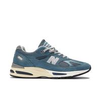 New Balance Unisex Made in UK 991v2 in Blau/Grau/Weiß, Wildleder/Mesh, Größe 42.5