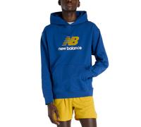 New Balance Herren Athletics French Terry Logo Hoodie in Blau, Baumwolle, Größe L