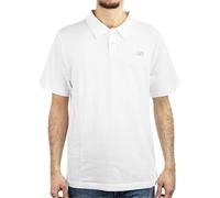New Balance Herren Cotton Pique Polo in Weiß/Grau, Baumwolle, Größe L