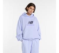 New Balance Damen Athletics French Terry Logo Hoodie in Violett, Baumwollfleece, Größe M