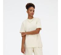 New Balance Damen Athletics Jersey T-Shirt in Beige, Baumwolljersey, Größe L