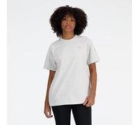 New Balance Damen Athletics Jersey T-Shirt in Grau, Baumwolljersey, Größe L