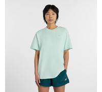 New Balance Damen Athletics Jersey T-Shirt in Grün, Baumwolljersey, Größe XS