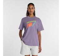 New Balance Damen Classic Tri-Logo T-Shirt in Violett, Baumwolle, Größe M