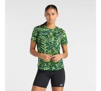 New Balance Damen London Edition RC Essential Printed T-Shirt in Grün, Polyester, Größe XL