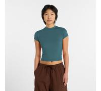 New Balance Damen NB Define Fitted T-Shirt in Blau, Poly-Strick, Größe S