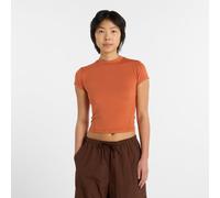 New Balance Damen NB Define Fitted T-Shirt in Rot, Poly-Strick, Größe L