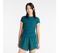 New Balance Damen T-Shirt RIBBED FITTED, dunkelgrün, Gr. 4