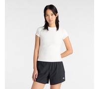 New Balance Damen T-Shirt RIBBED FITTED, off white, Gr. S