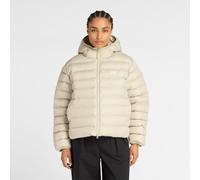 New Balance Damen Sport Essentials Hooded Puffer Jacket in Grau, Polywoven, Größe XL