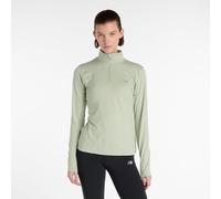New Balance Damen Sport Essentials Space Dye 1/4 Zip in Grün, Poly-Strick, Größe S