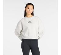 New Balance Damen Trackside Fleece Crew in Grau, Baumwollfleece, Größe XS