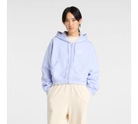 New Balance Damen Trackside Fleece Full Zip in Violett, Baumwollfleece, Größe M