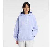 New Balance Damen Trackside Fleece Hoodie in Violett, Baumwollfleece, Größe XL