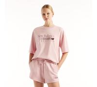 New Balance Damen Trackside Oversized T-Shirt in Rosa, Baumwolljersey, Größe M