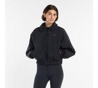 New Balance Damen Woven Bomber Jacket in Schwarz, Nylongewebe, Größe XL
