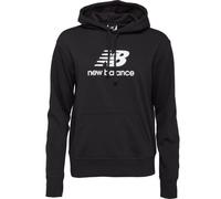 New Balance Damen Essentials Stacked Logo Kapuzenpullover in Schwarz, Cotton, Größe S WT31533BK
