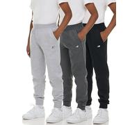 New Balance Fleece-Jogginghose für Jungen, 3er-Pack, weiche Baumwollmischung, Fleece-Jogginghose mit Taschen, athletische Passform, Größen 4-20, Schwarz/Grau/Anthrazit, 10-12