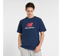 New Balance Herren Athletics Logo T-Shirt in Blau/Rot, Baumwolle, Größe M