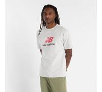 New Balance Herren Athletics Logo T-Shirt in Grau/Rot, Baumwolle, Größe XL