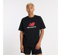 New Balance Herren Athletics Logo T-Shirt in Schwarz/Rot, Baumwolle, Größe L