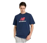 New Balance Herren Athletics Logo T-Shirt in Blau/Rot, Baumwolle, Größe L