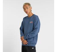 New Balance Herren Athletics Premium Logo Crew in Blau, Baumwollfleece, Größe M