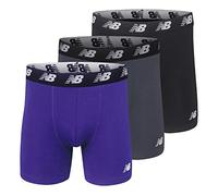 New Balance Herren-Boxershorts aus Baumwolle, 3er-Pack, Prisma-Lila/Blei/Schwarz, Größe 3XL