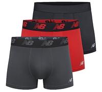 New Balance Herren-Boxershorts, Jacquard-Bund, atmungsaktiv, leicht, feuchtigkeitsableitend, 3 Stück, Schwarz/Team Red/Thunder, Medium
