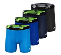 New Balance Herren-Boxershorts, Netzstoff, 12,7 cm Beinlänge, ohne Eingriff, schwarz (st)/Pigment (HL)/Bolt/Team Royal, Größe M, 4 Stück