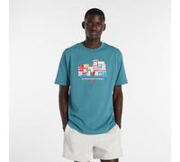 New Balance Herren Boxes T-Shirt in Blau, Baumwolle, Größe XS