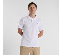 New Balance Herren Cotton Pique Polo in Weiß/Grau, Baumwolle, Größe M