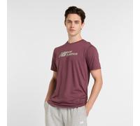 New Balance Herren Heathertech Linear T-Shirt in Violett, Poly-Strick, Größe S