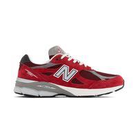 New Balance Herren MADE in USA 990v3 in Rot/Grau, Leder, Größe 43
