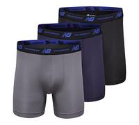 New Balance Herren Mesh 12,7 cm No Fly Boxershorts Athletic Compression Unterwäsche (3er-Pack), Grau/Marineblau/Schwarz, Large