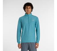New Balance Herren Space Dye 1/4 Zip in Blau/Grau, Poly-Strick, Größe L